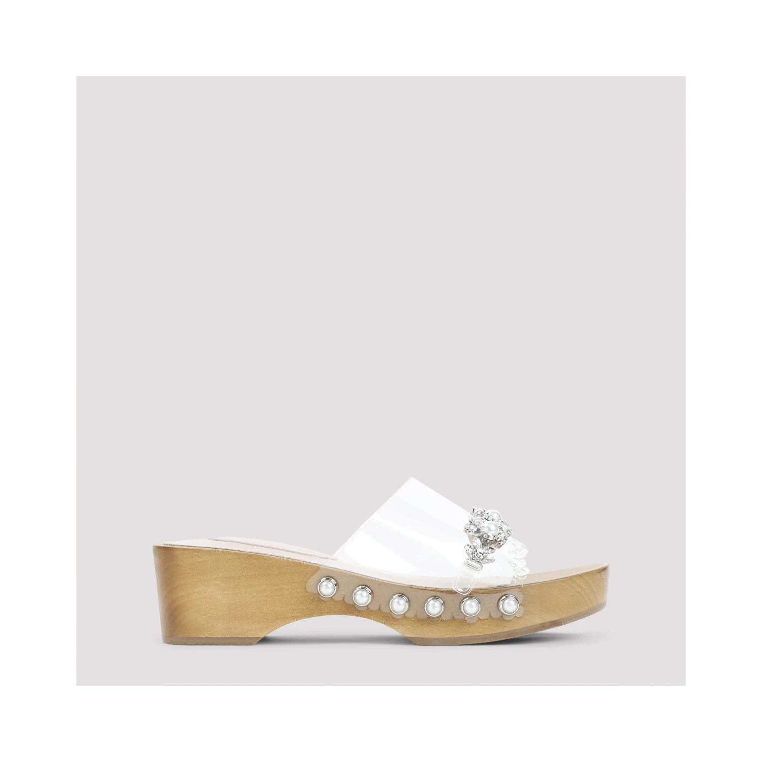 Simone Rocha Scalopped Wooden Clog Sandals