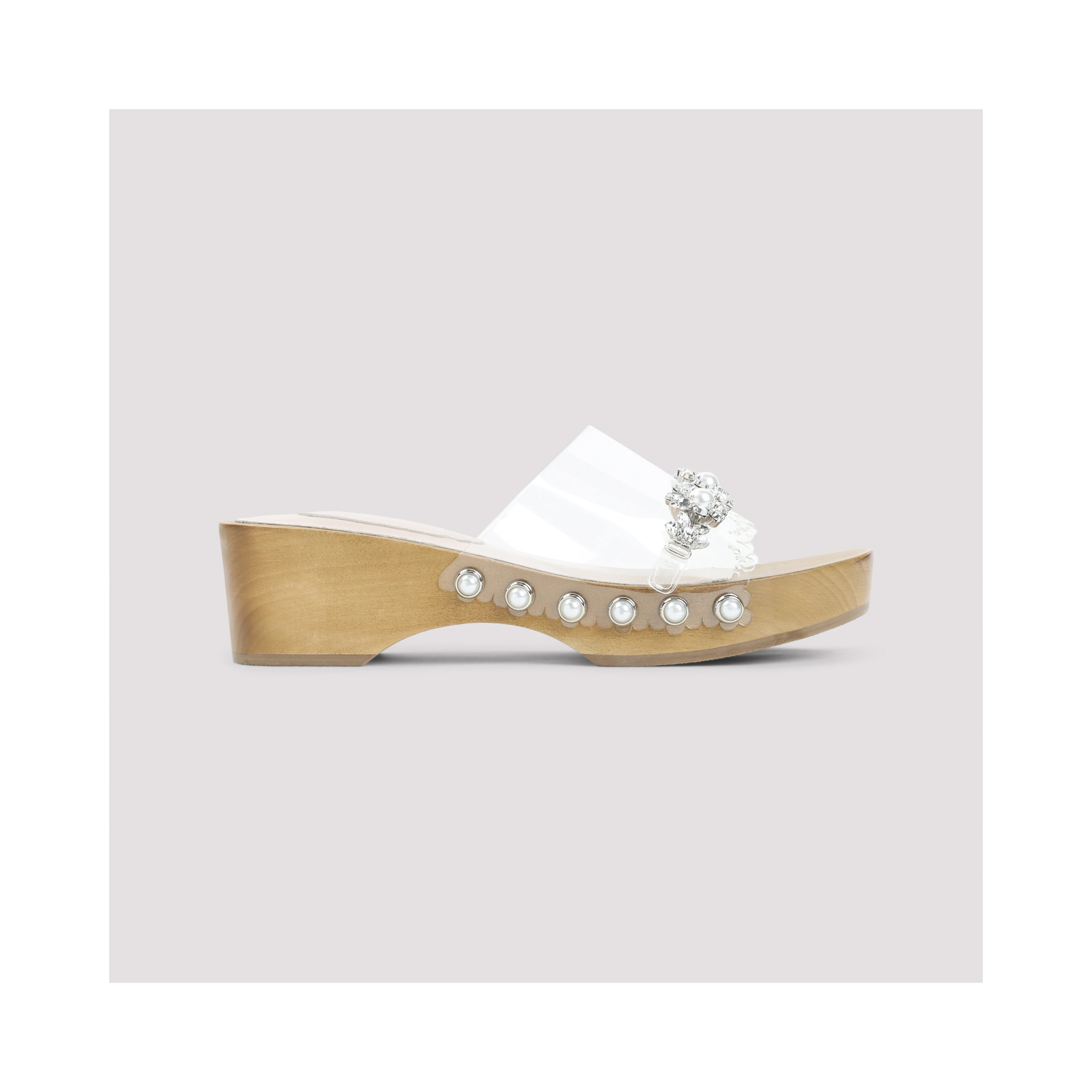 Simone Rocha Scalopped Wooden Clog Sandals