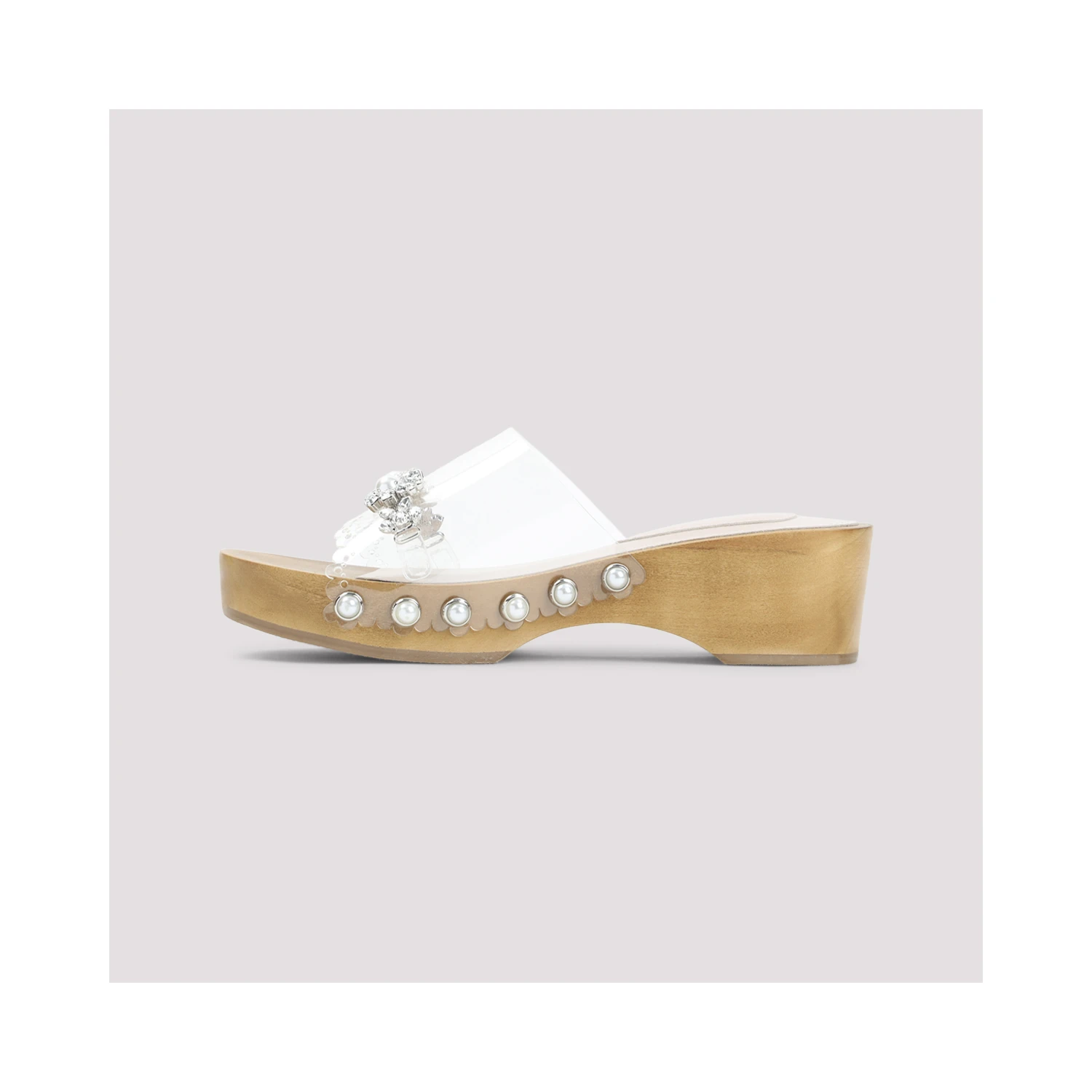 Simone Rocha Scalopped Wooden Clog Sandals