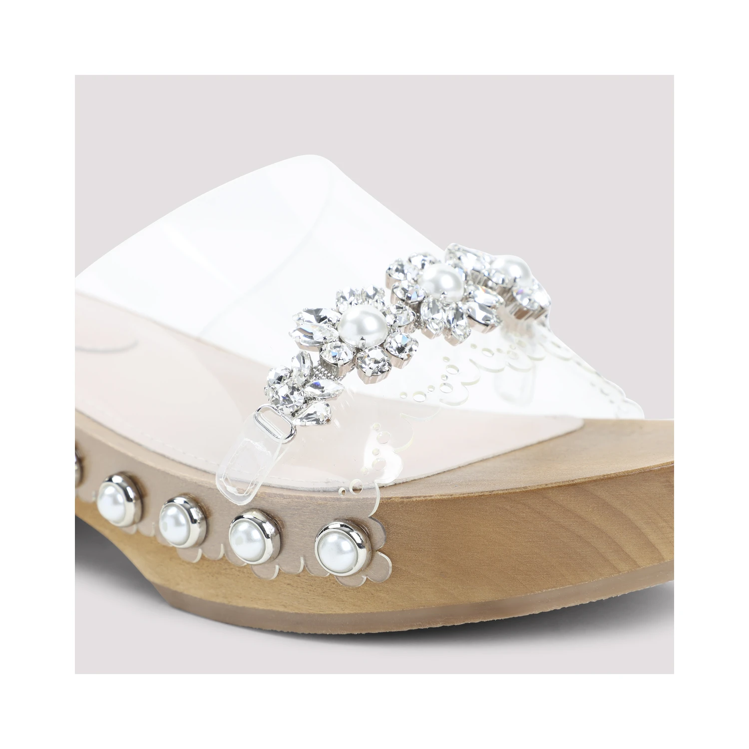 Simone Rocha Scalopped Wooden Clog Sandals