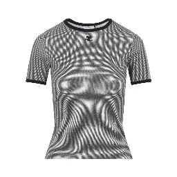 Courreges Houndstooth Contrast T-Shirt