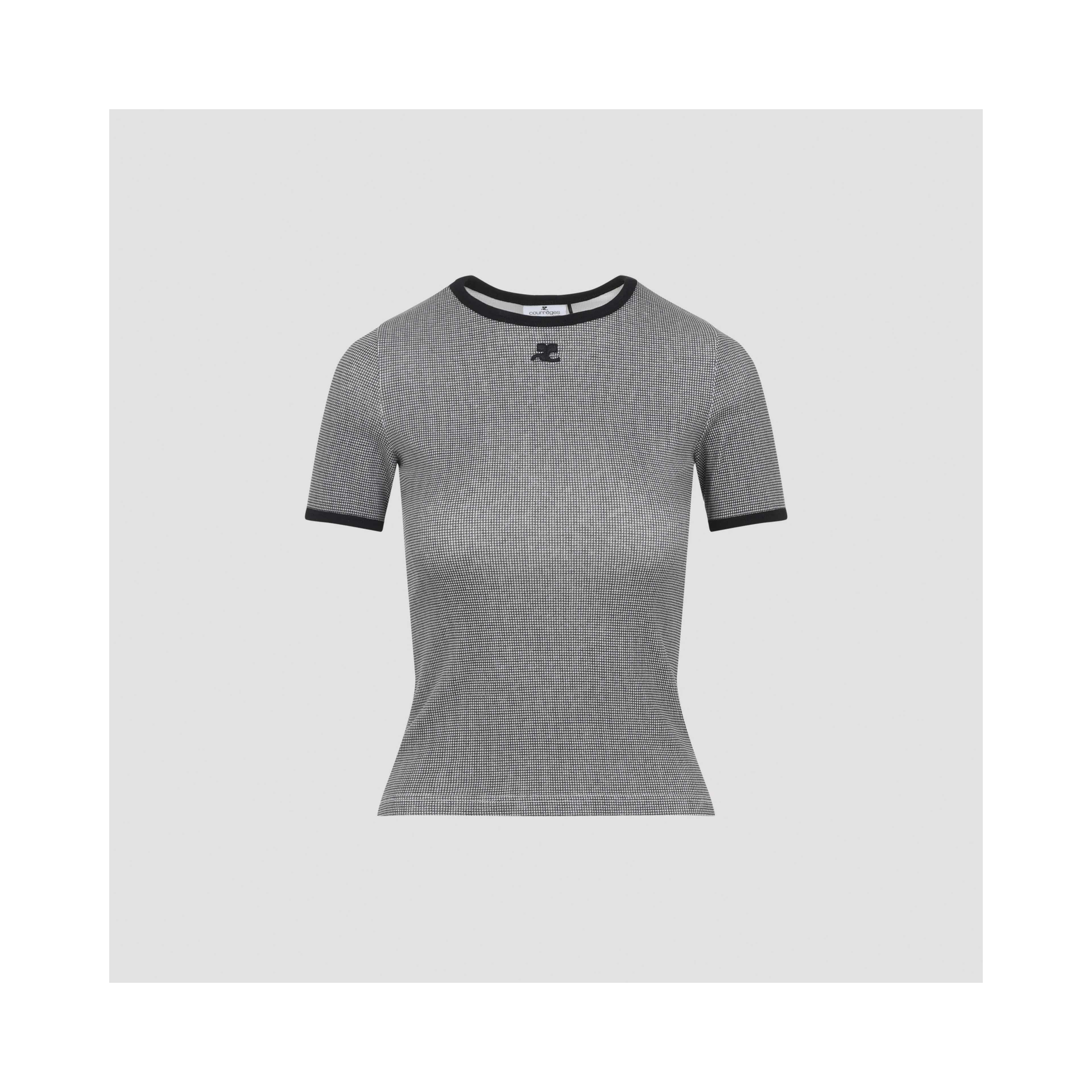 Courreges Houndstooth Contrast T-Shirt