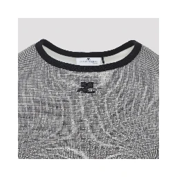 Courreges Houndstooth Contrast T-Shirt