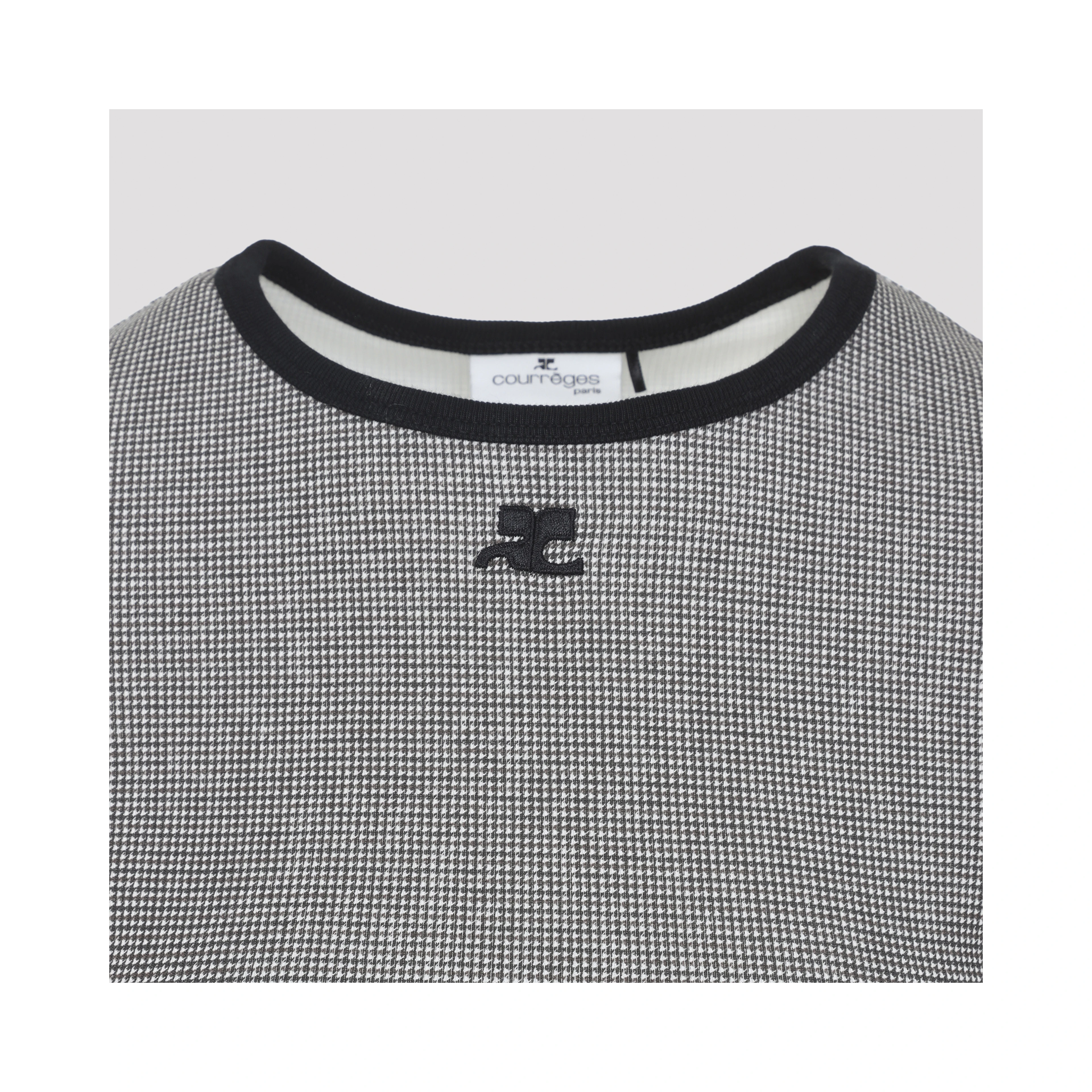 Courreges Houndstooth Contrast T-Shirt