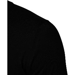 Black embroidered Logo Crew Neck Pullover Sweater