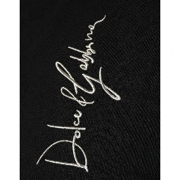 Black embroidered Logo Crew Neck Pullover Sweater