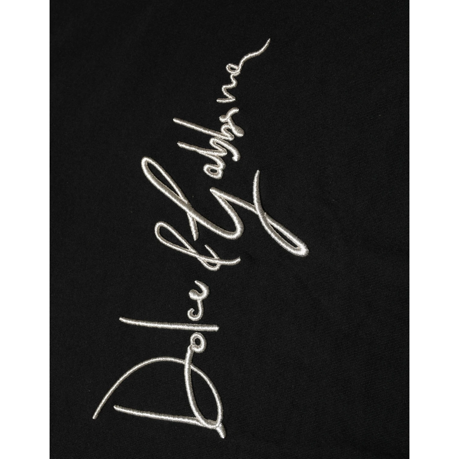 Black embroidered Logo Crew Neck Pullover Sweater