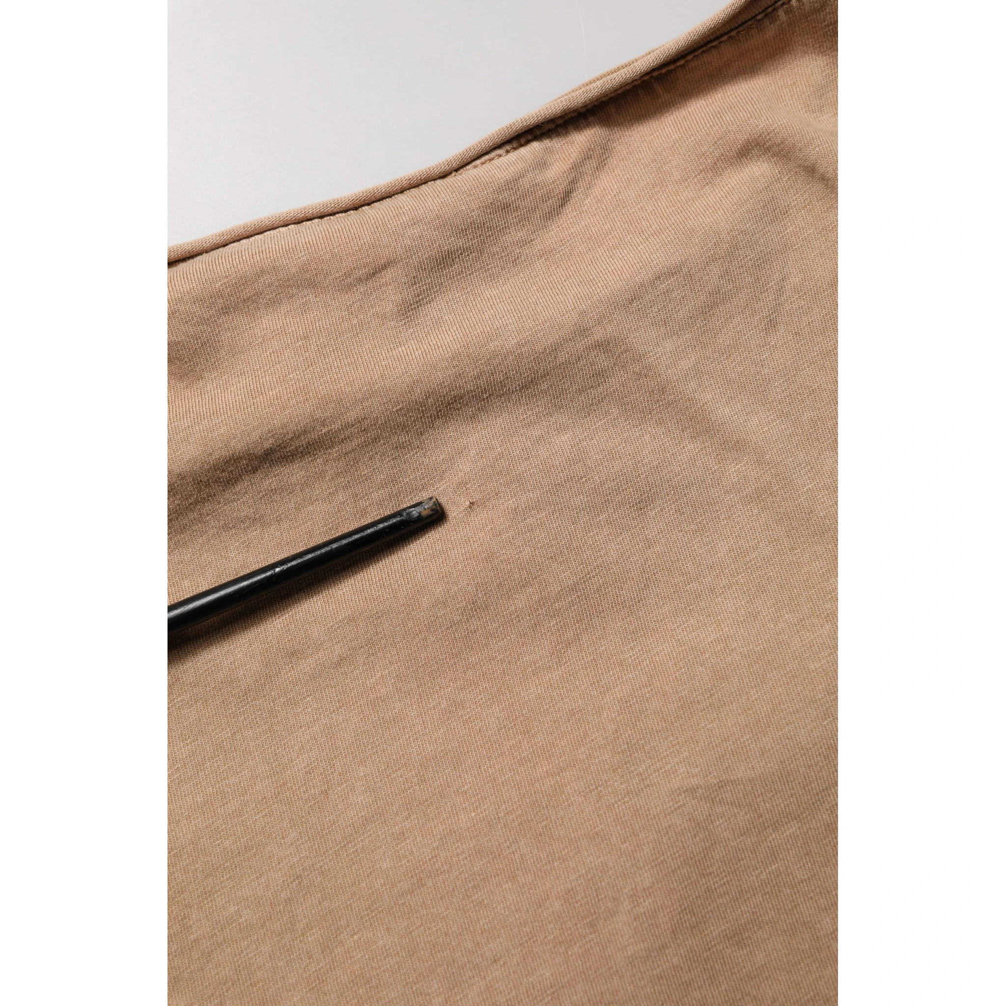 Brown Cotton Logo Patch Round Neck T-shirt
