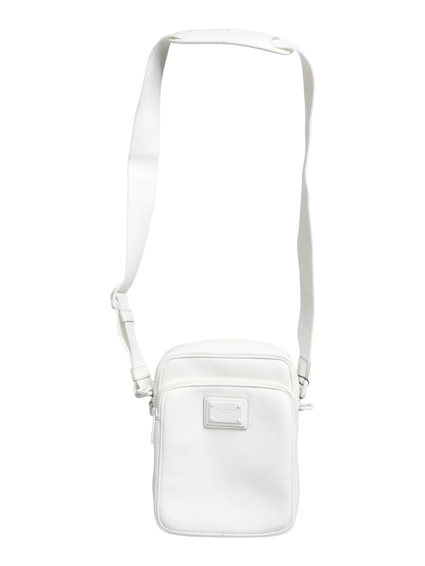 White Logo Plaque Crossbody Shoulder Borse Men Bag