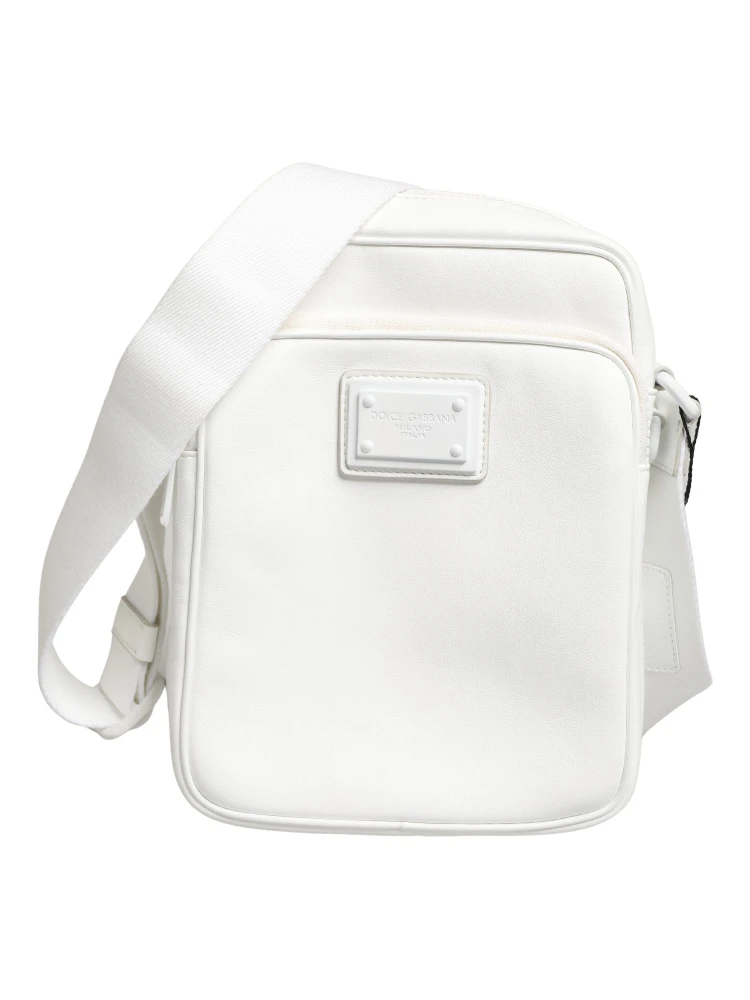 White Logo Plaque Crossbody Shoulder Borse Men Bag alternative