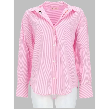 CAMICIA A RIGHE CON RICAMO