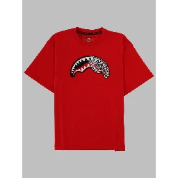 sketch shark red over t-shirt