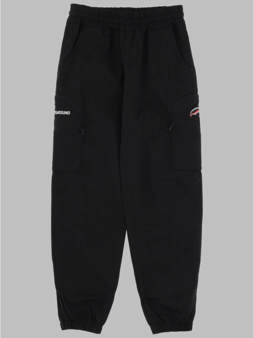 bear in the pocket cotton black
pants