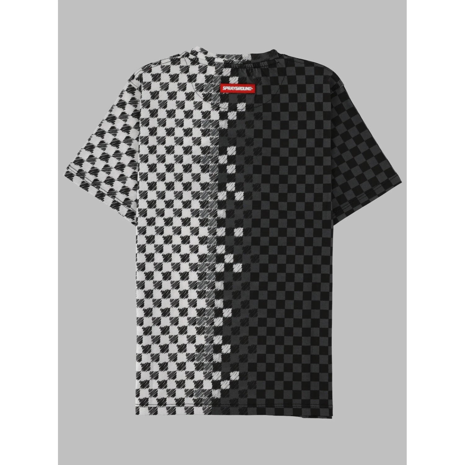 checkered sketch regular t-shirt