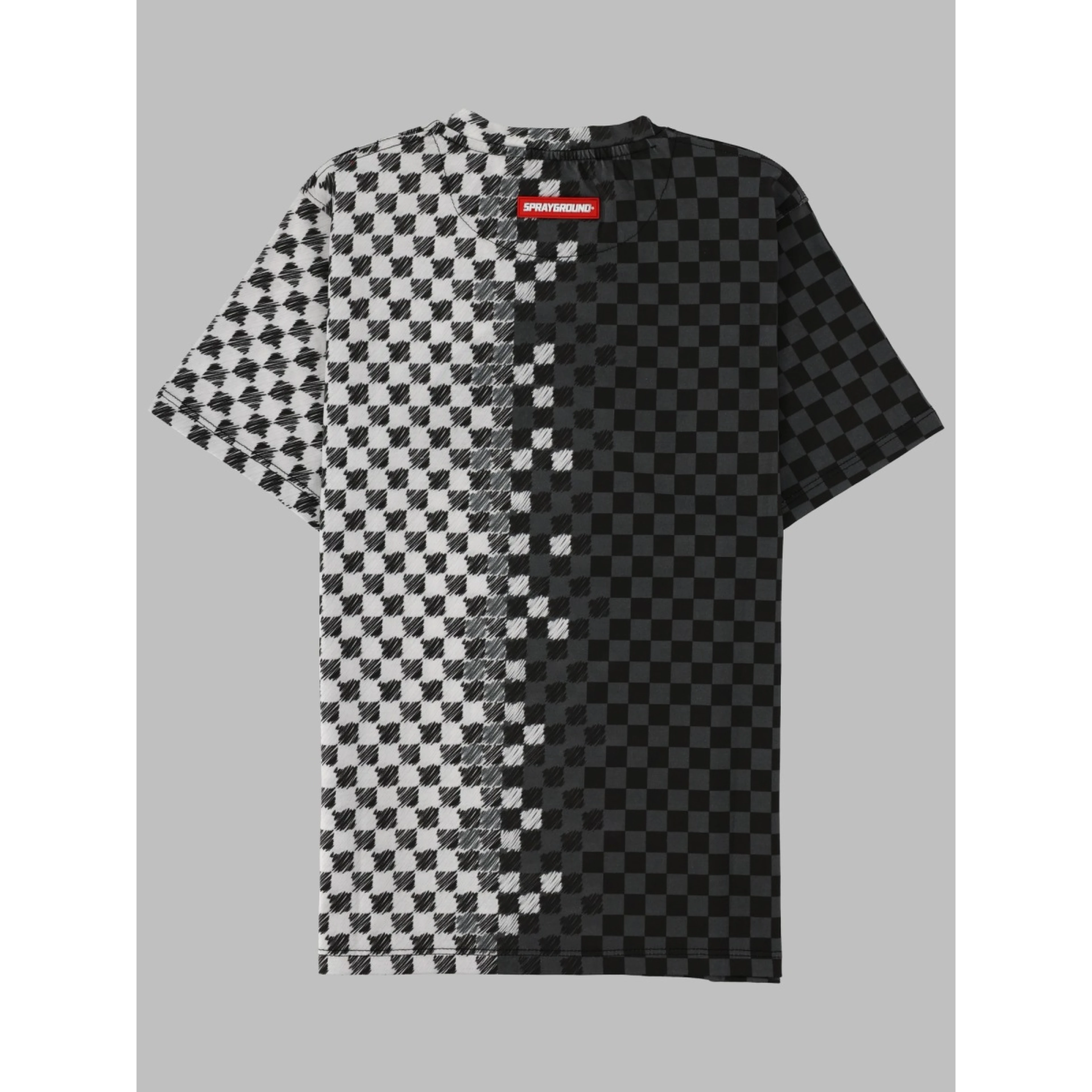 checkered sketch regular t-shirt