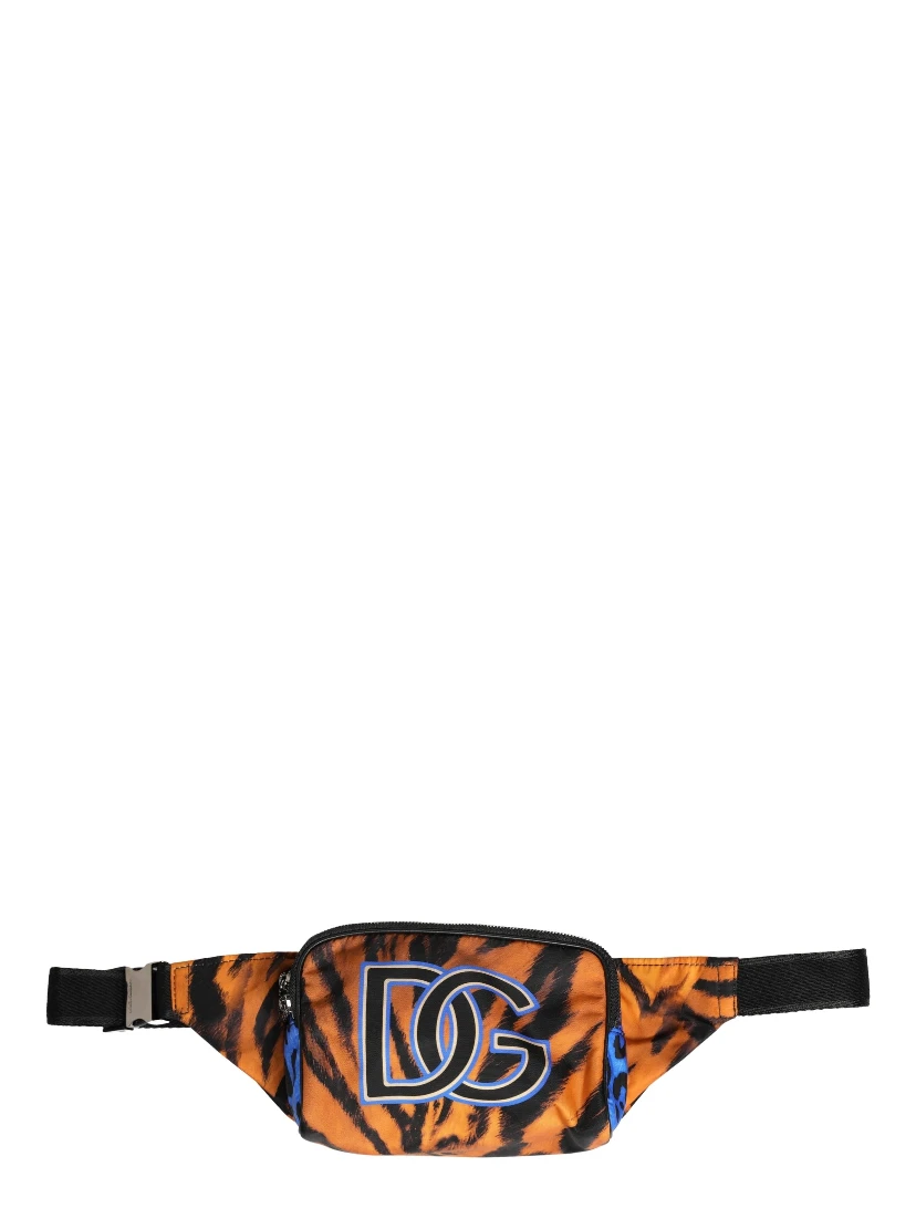 Brown Tiger Print Nylon Fanny Waist Pack Borse Men Bag