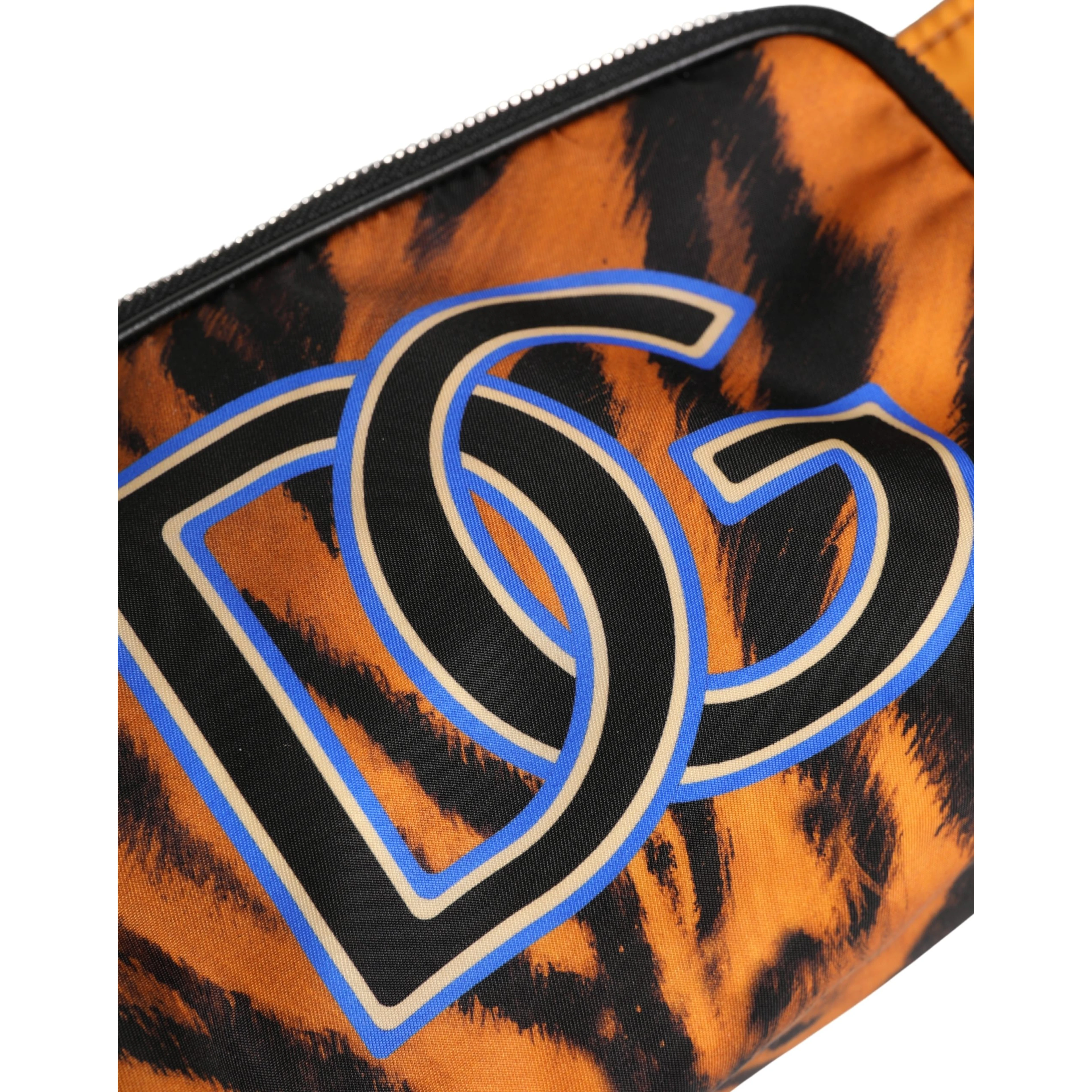 Brown Tiger Print Nylon Fanny Waist Pack Borse Men Bag