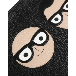 Black #DGFamily Embellished Leather Clutch Borse Bag