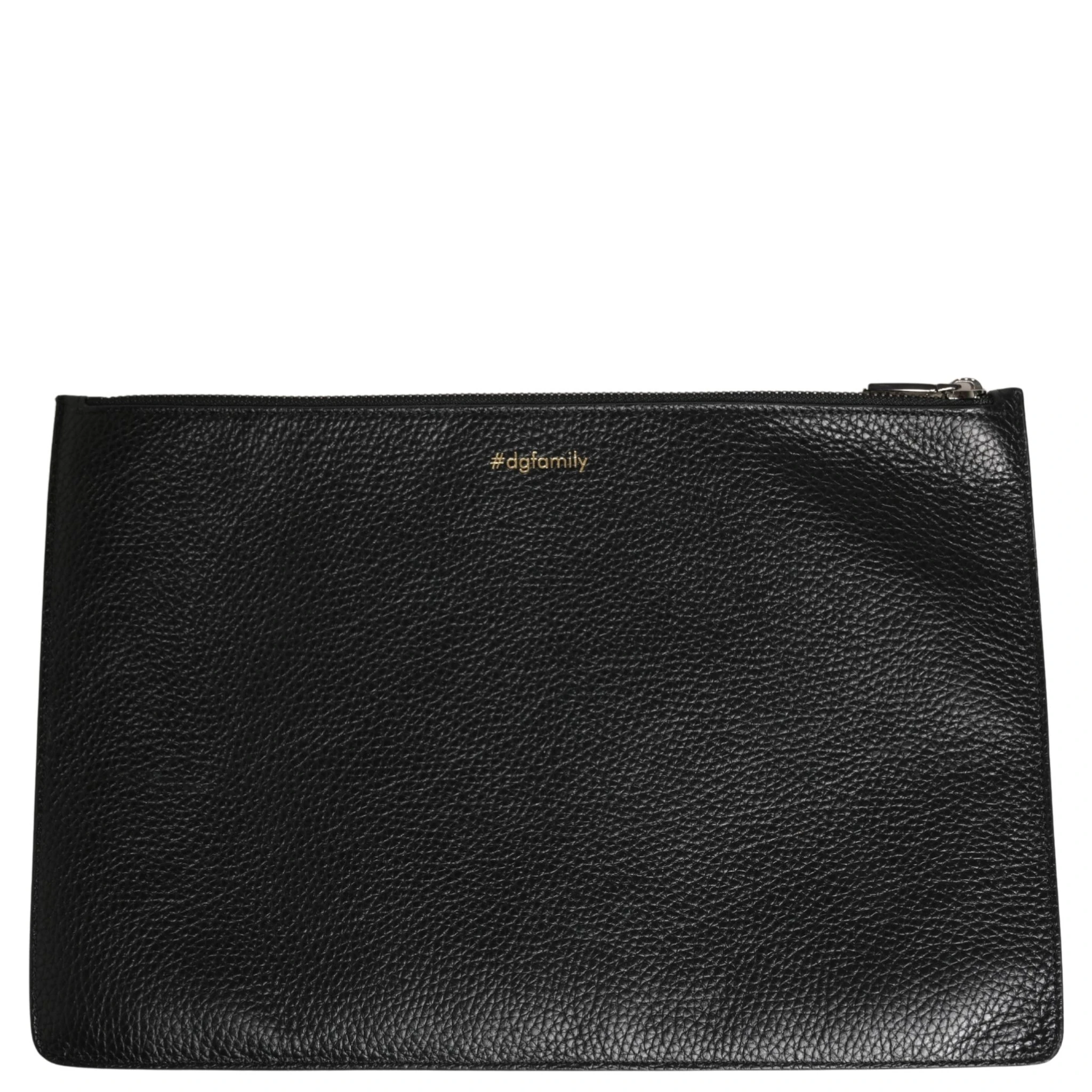 Black #DGFamily Embellished Leather Clutch Borse Bag