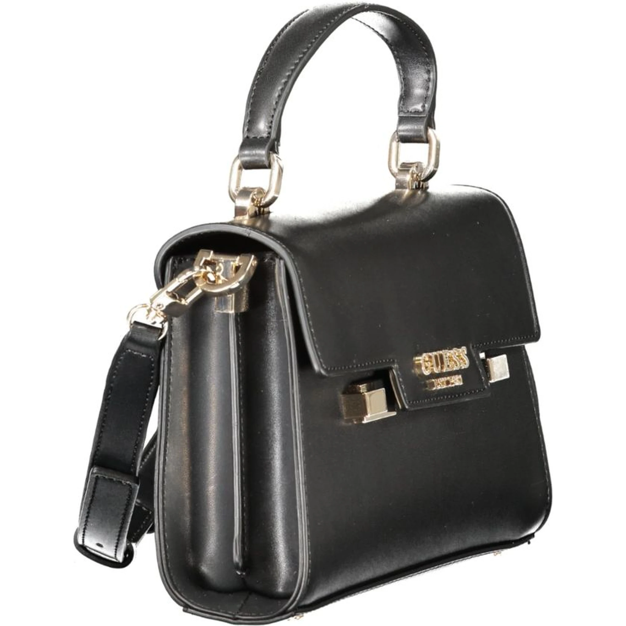 Black Polyethylene Women Handbag
