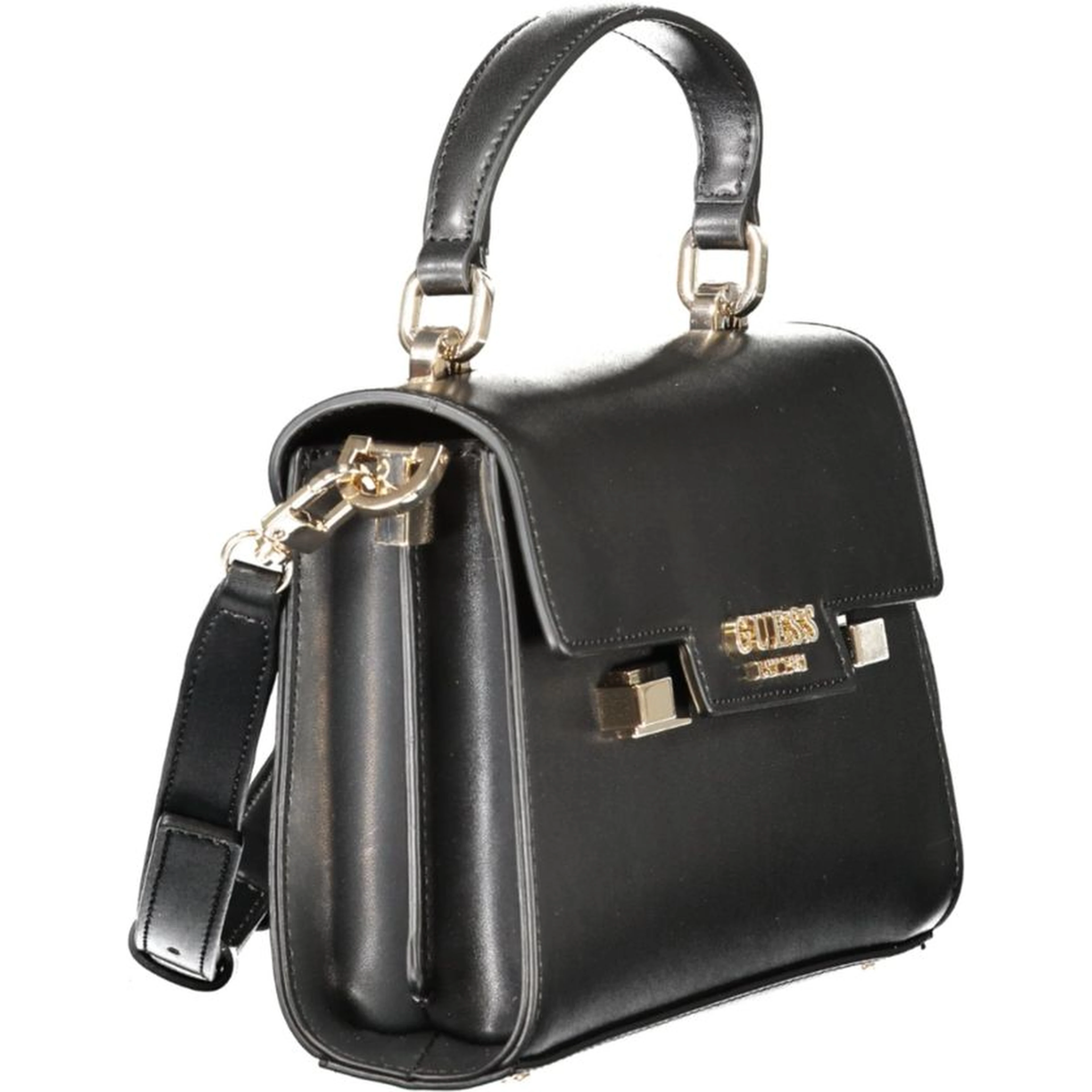 Black Polyethylene Women Handbag