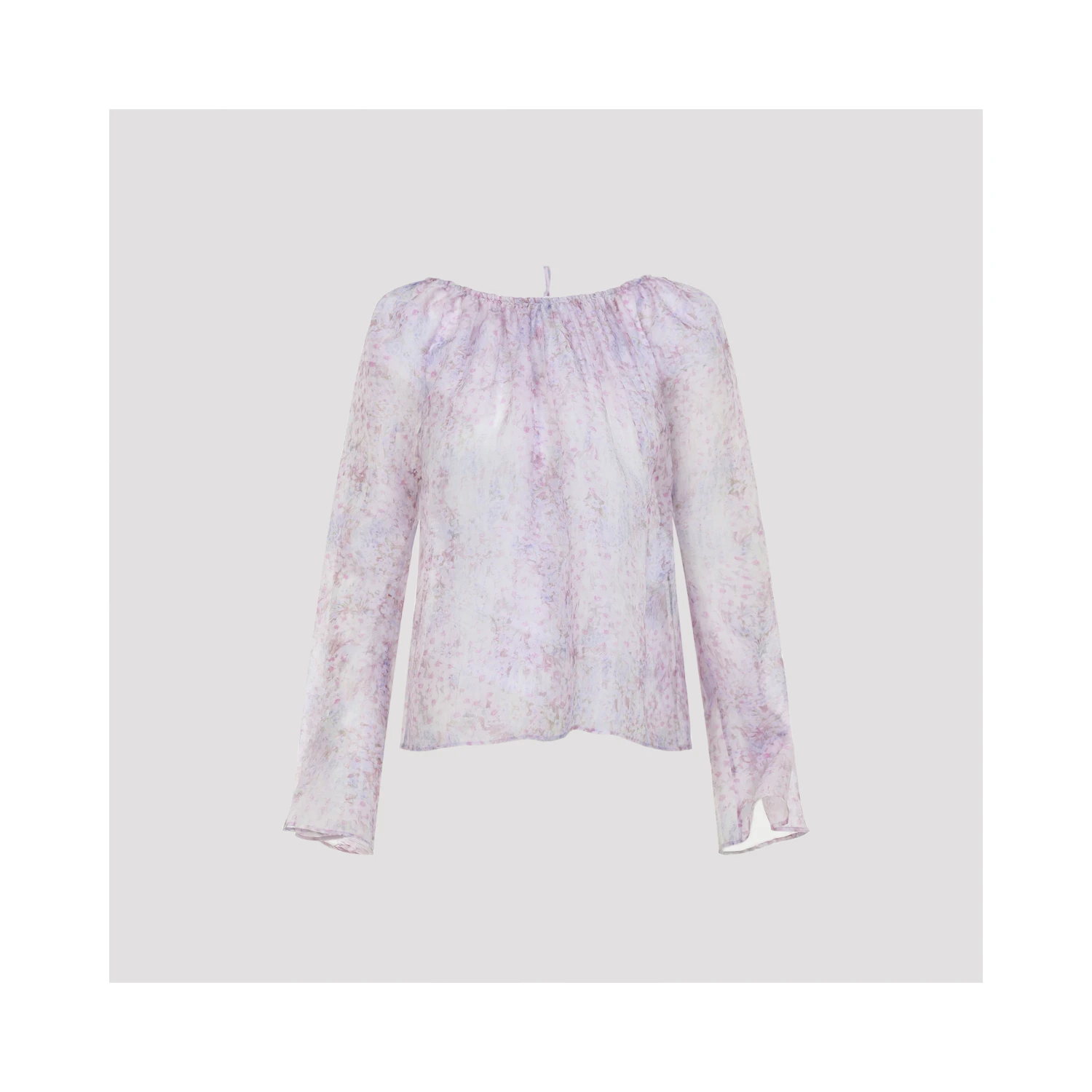 Alberta Ferretti Printed Organza Blouse