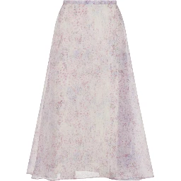 Alberta Ferretti Printed Organza Midi Skirt
