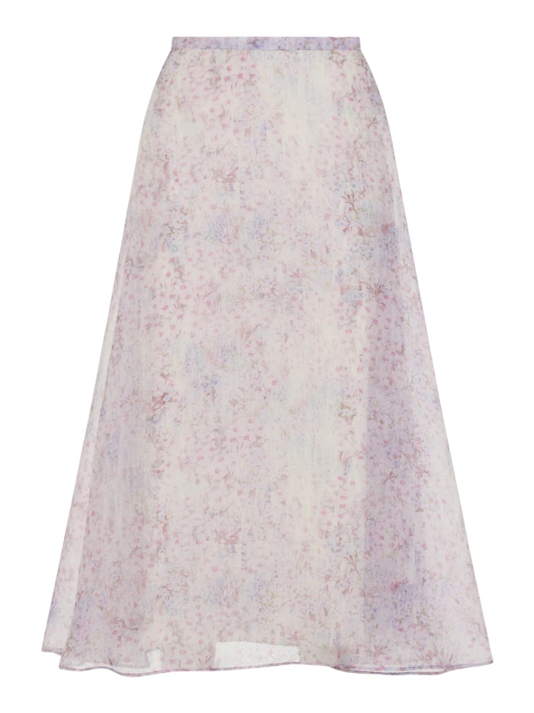 Alberta Ferretti Printed Organza Midi Skirt alternative
