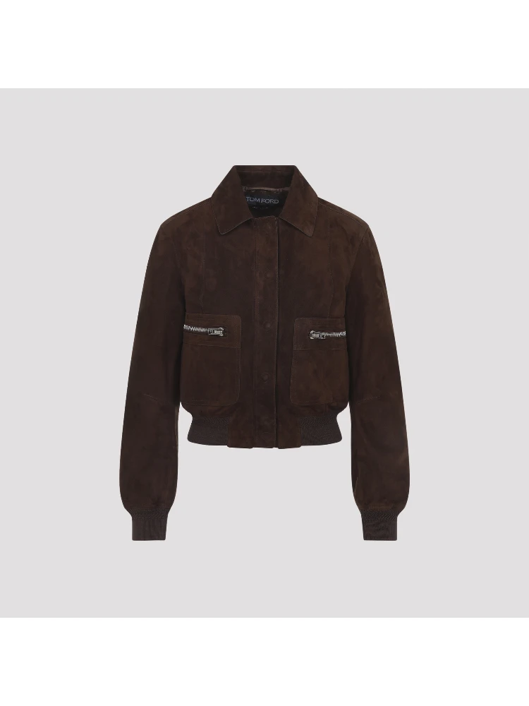 Tom Ford Lamb Suede Bomber Jacket