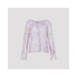 Alberta Ferretti Printed Organza Blouse