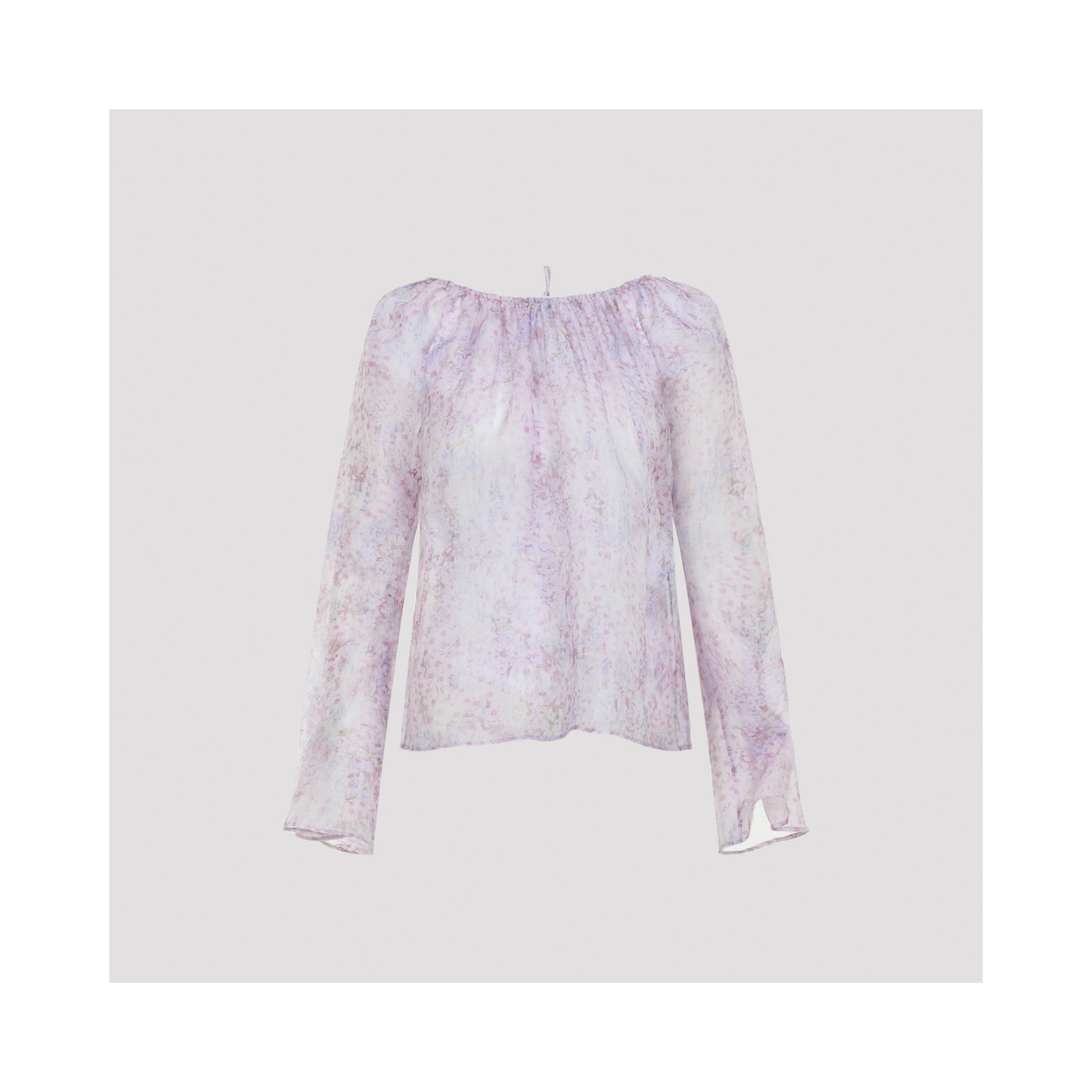 Alberta Ferretti Printed Organza Blouse