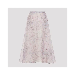 Alberta Ferretti Printed Organza Midi Skirt