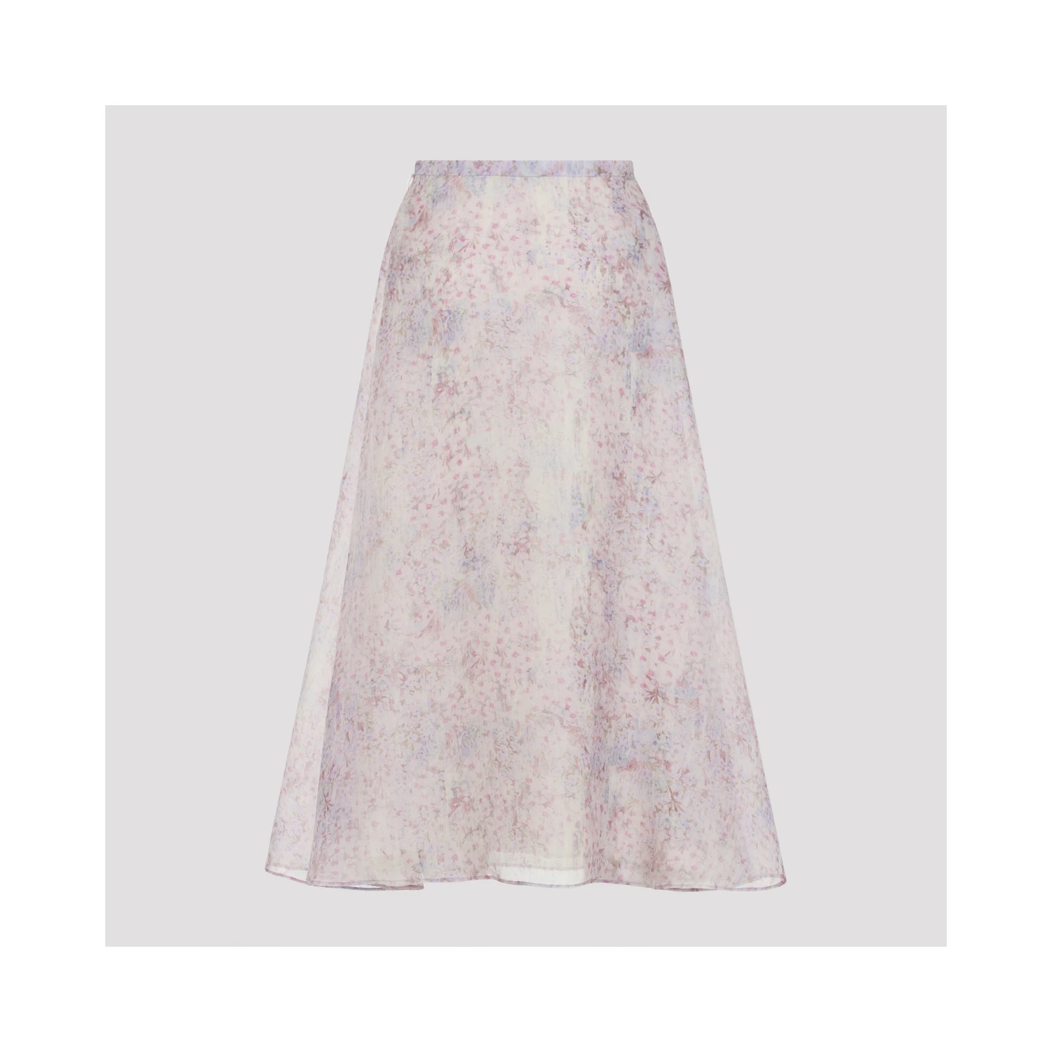 Alberta Ferretti Printed Organza Midi Skirt