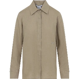 Max Mara Falasco Linen M Logo Shirt