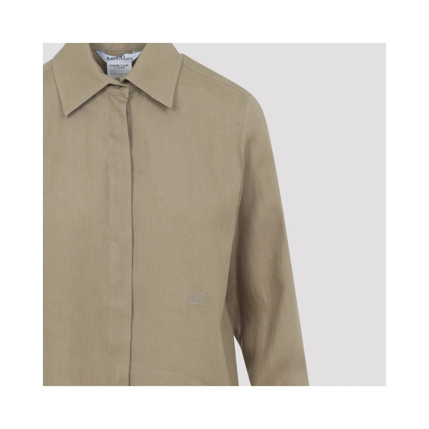 Max Mara Falasco Linen M Logo Shirt
