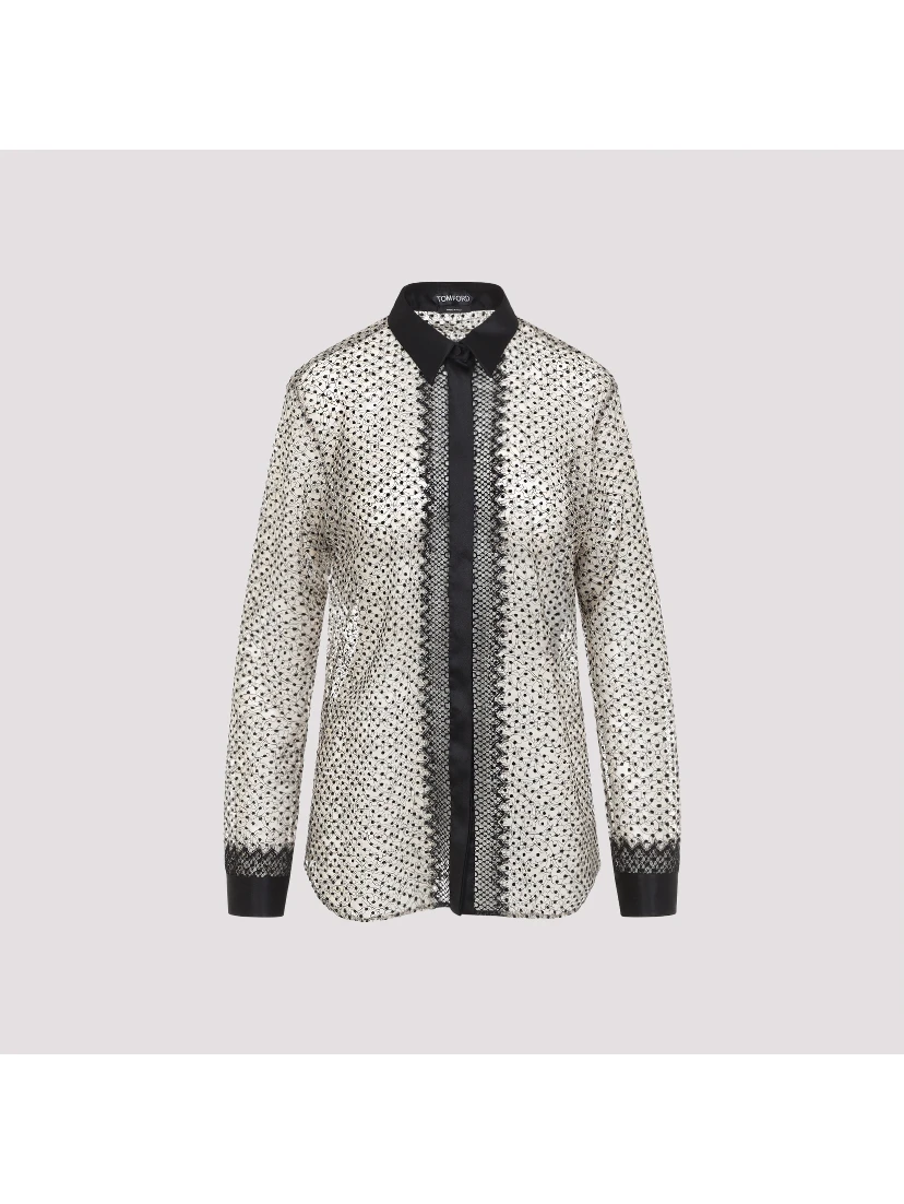Tom Ford Flock Polka Dot Shirt