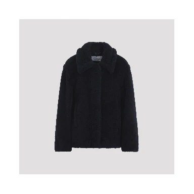 Max Mara Fuggito Short Blue Teddy Coat