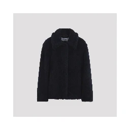 Max Mara Fuggito Short Blue Teddy Coat