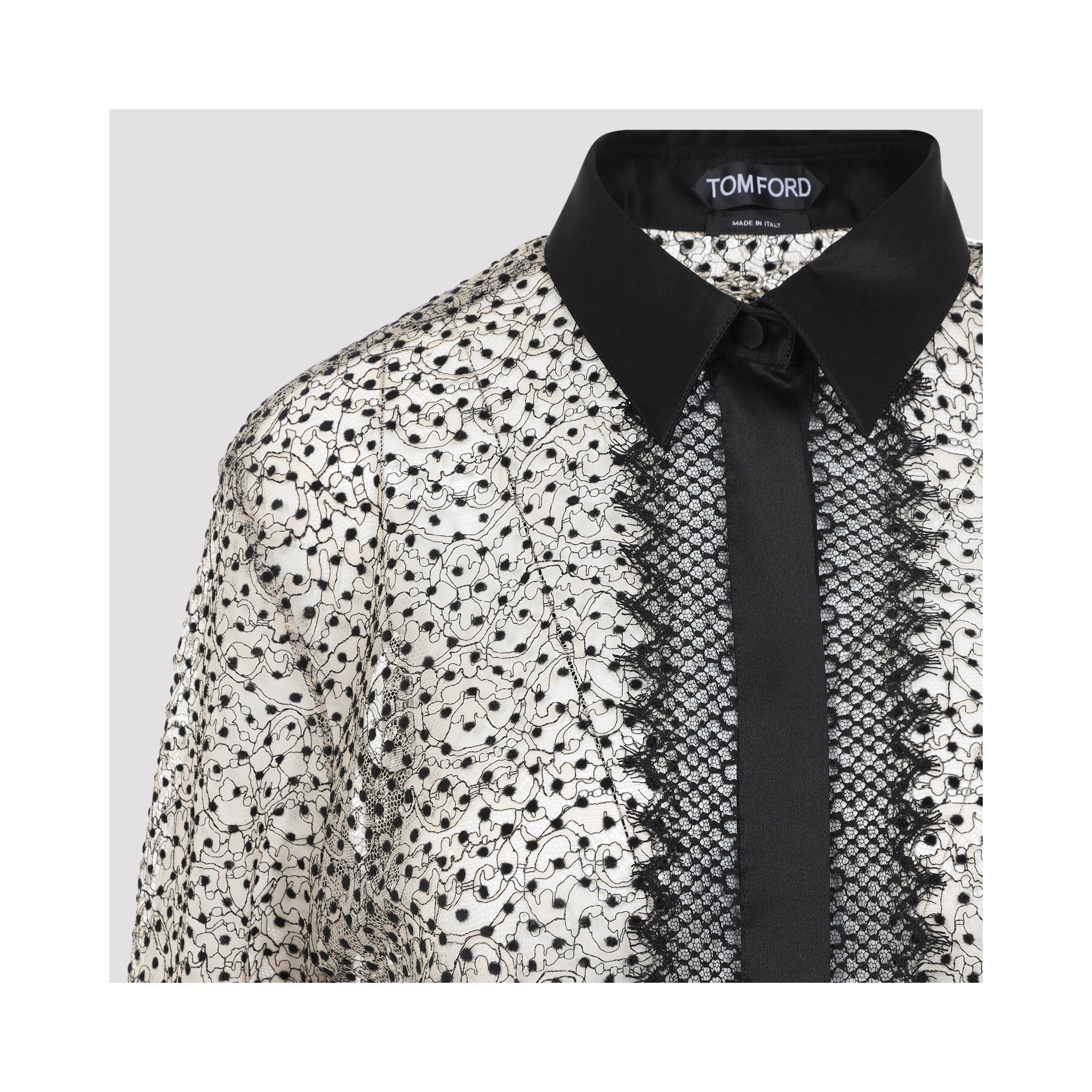 Tom Ford Flock Polka Dot Shirt