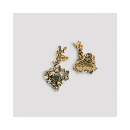 Saint Laurent Heart Pendant Hammered Cassandre Earrings