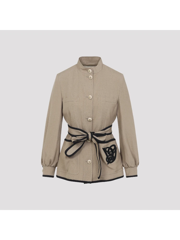 Valentino Caban Embroidered Logo VG Jacket
