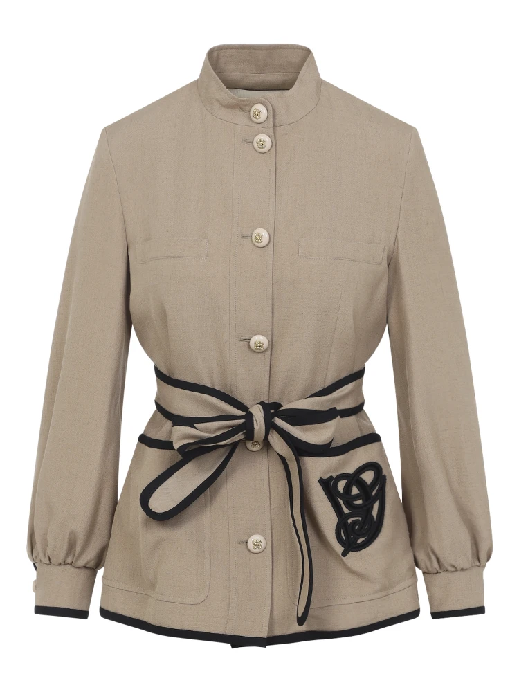 Valentino Caban Embroidered Logo VG Jacket alternative