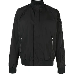 Black Polyester Bomber