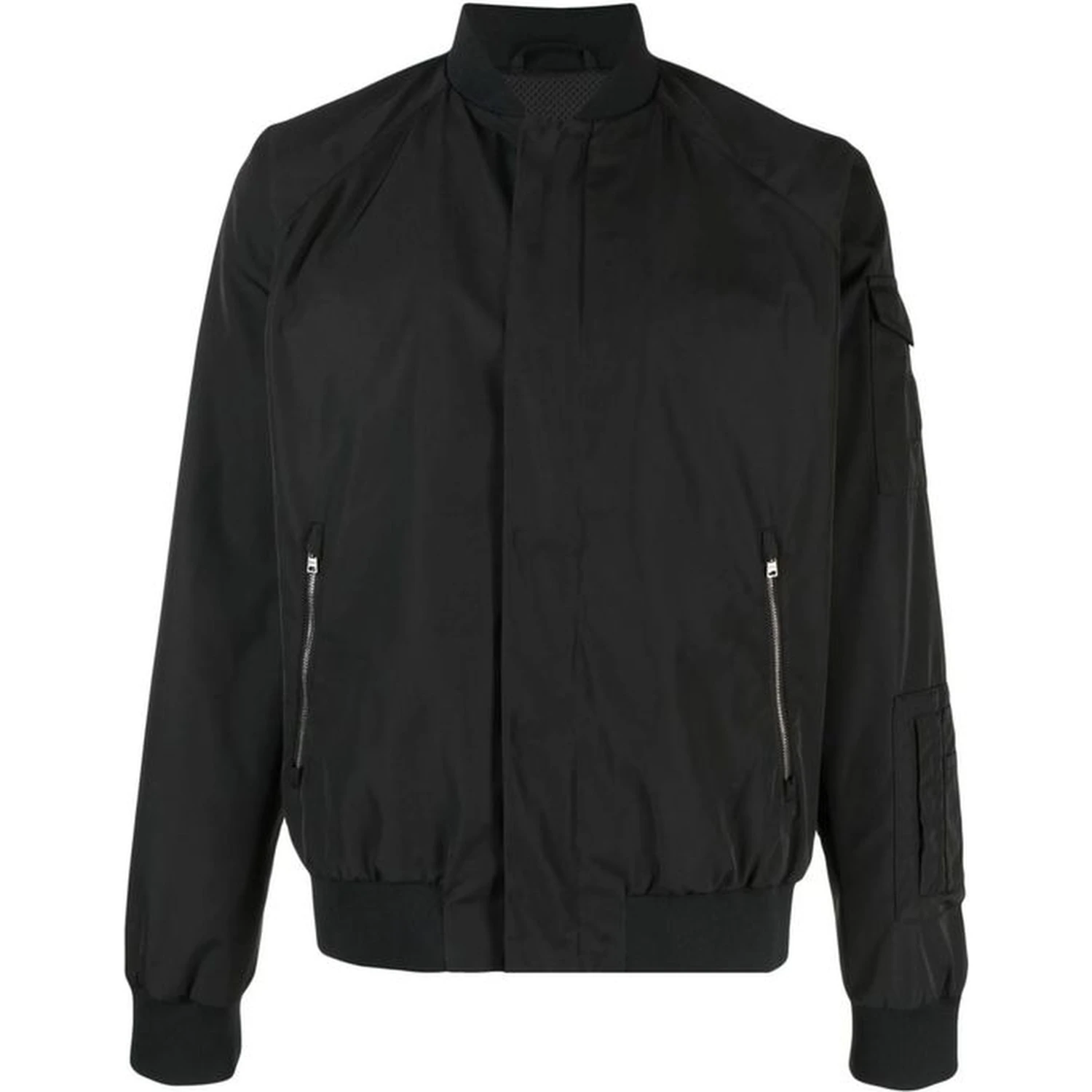 Black Polyester Bomber