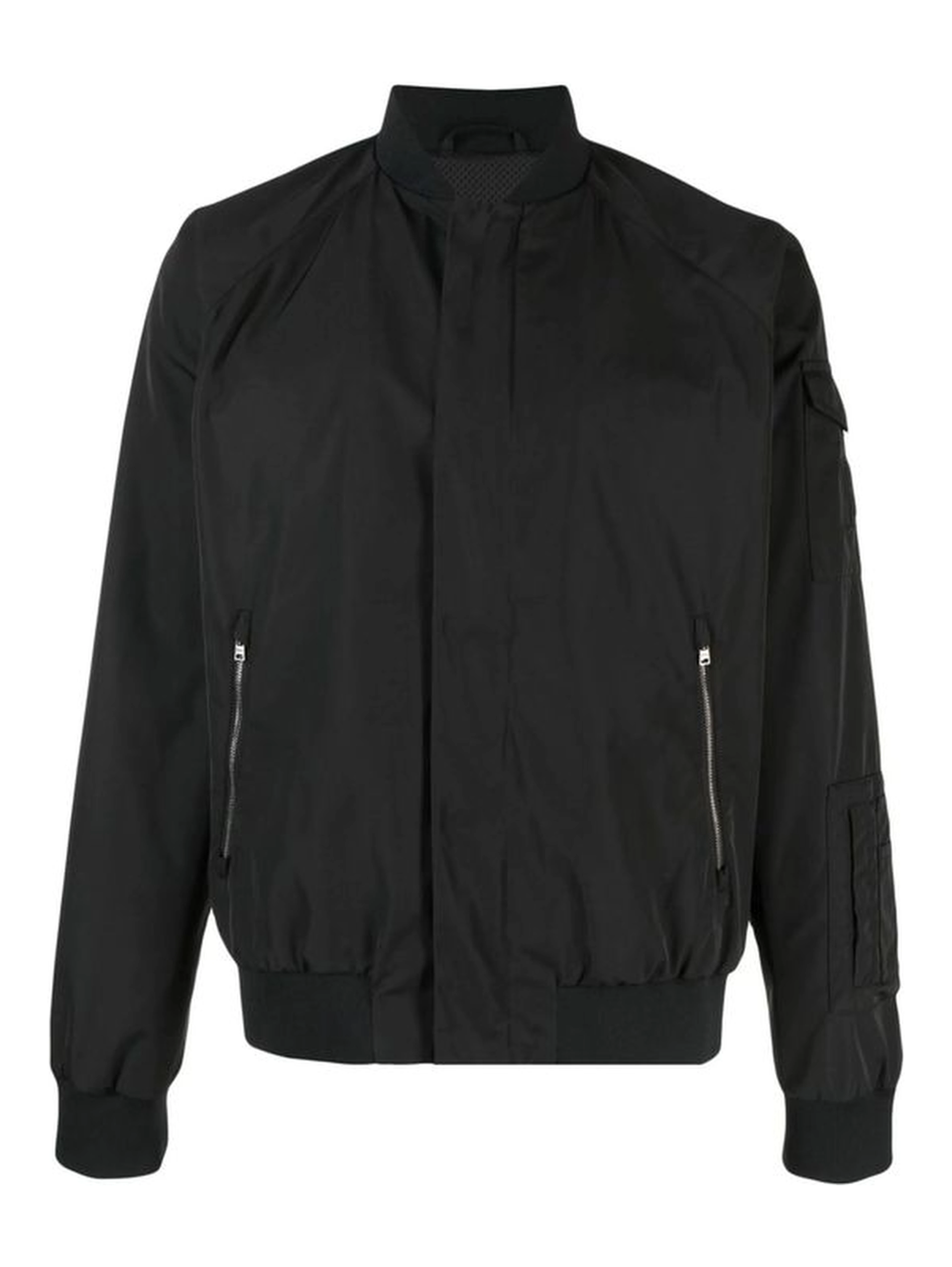 Black Polyester Bomber