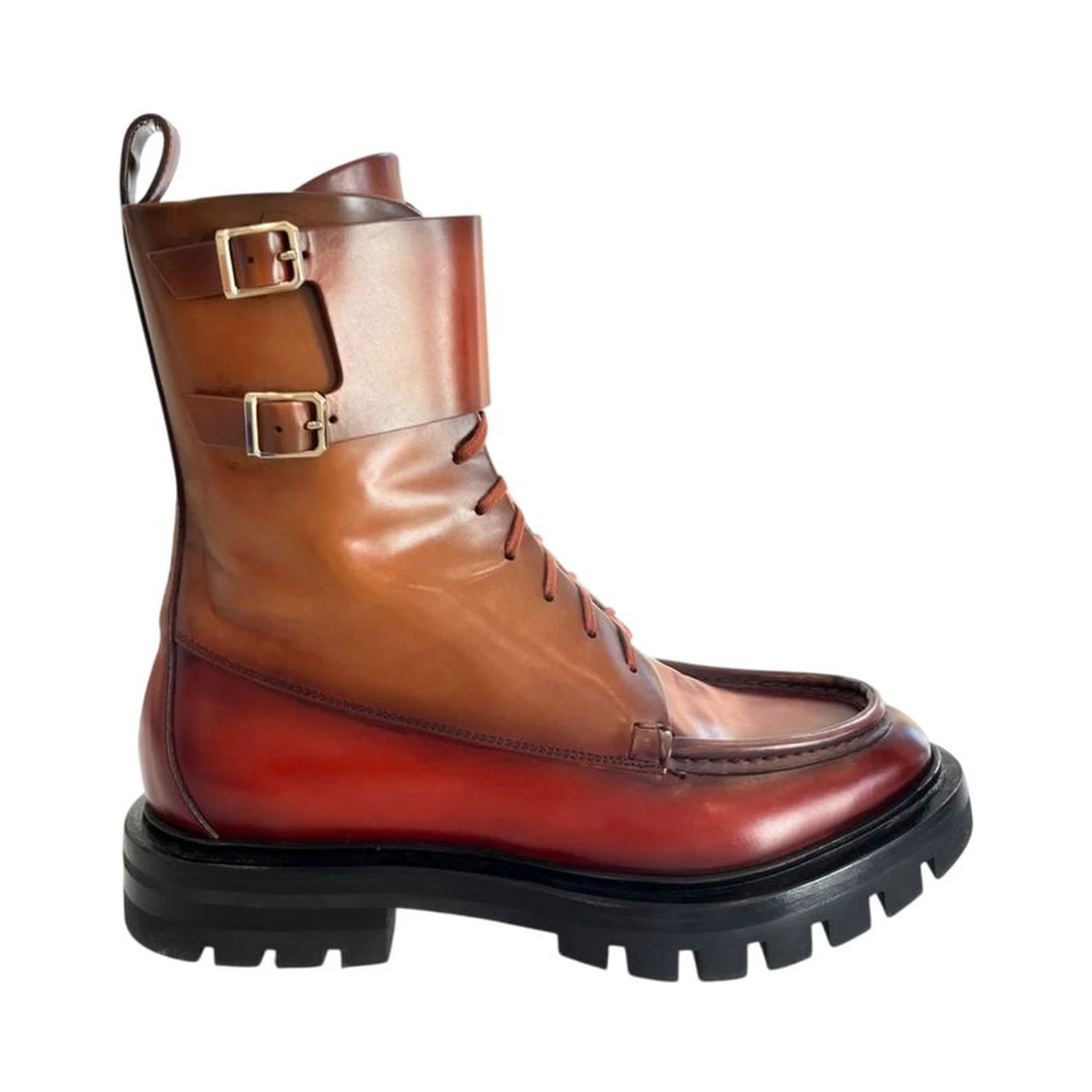Red Leather Women Boots