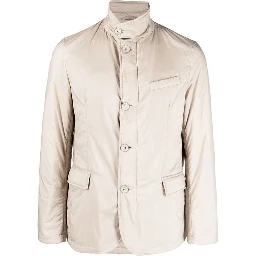 Beige Polyamide Full-Length Jacket