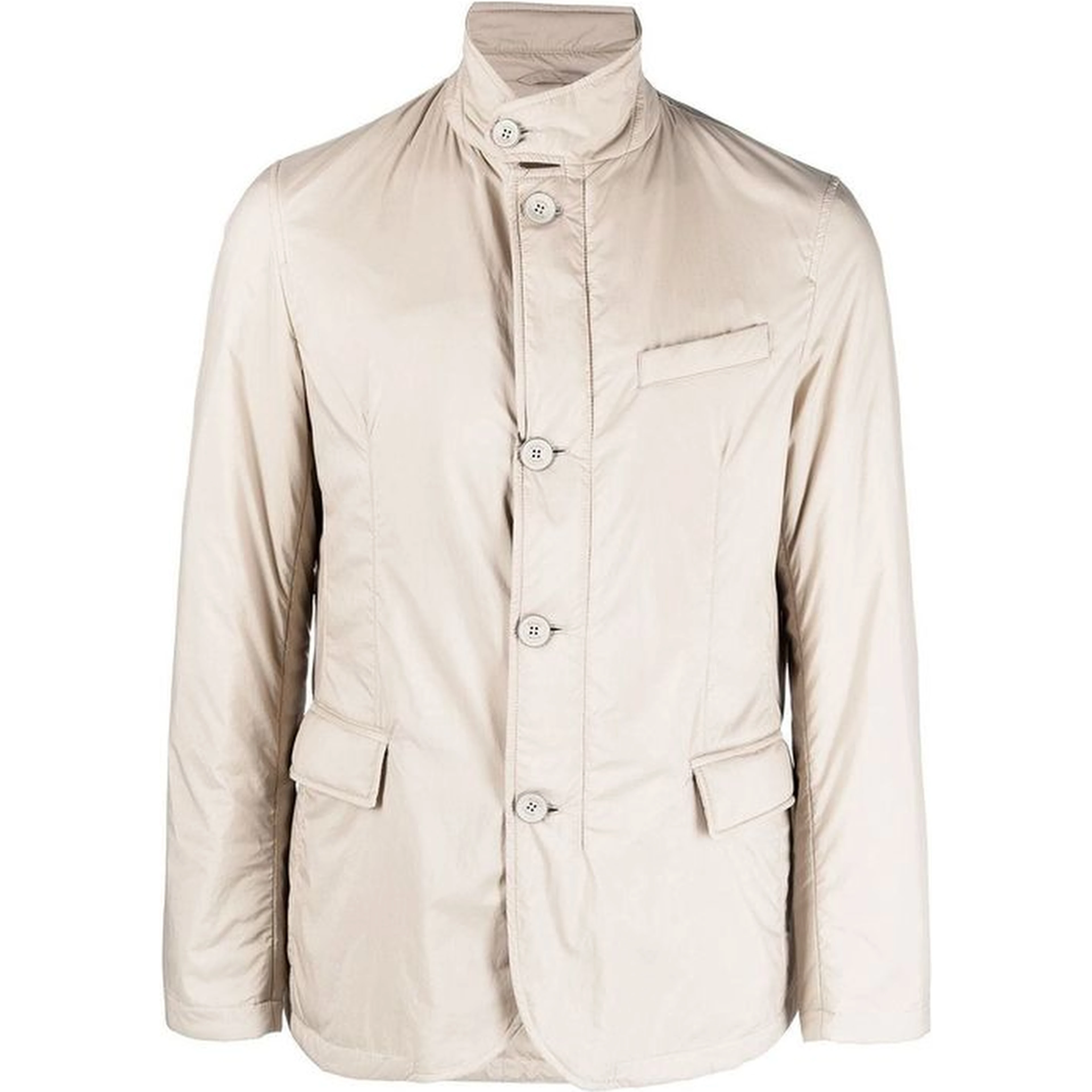 Beige Polyamide Full-Length Jacket
