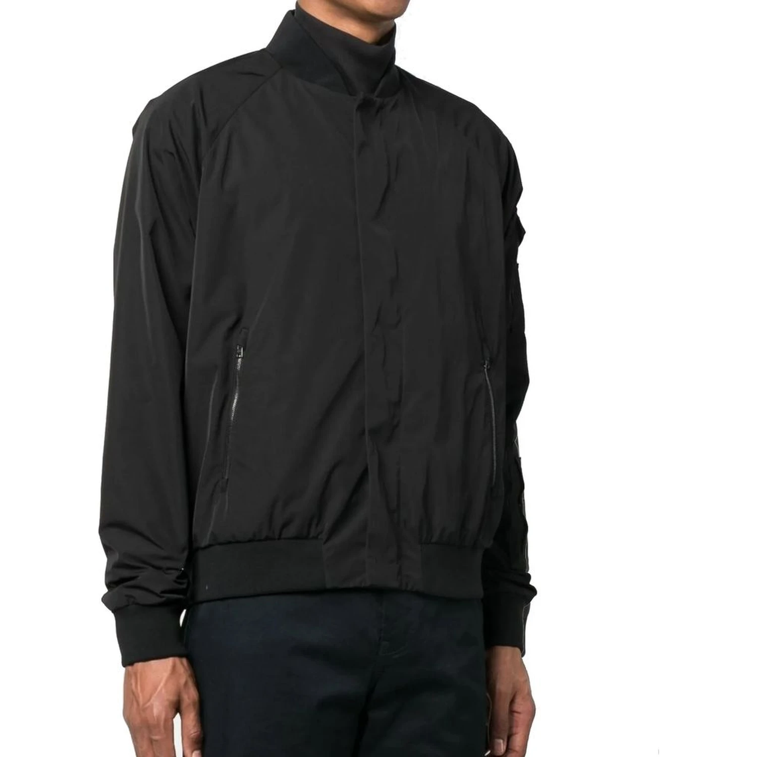 Black Polyester Bomber