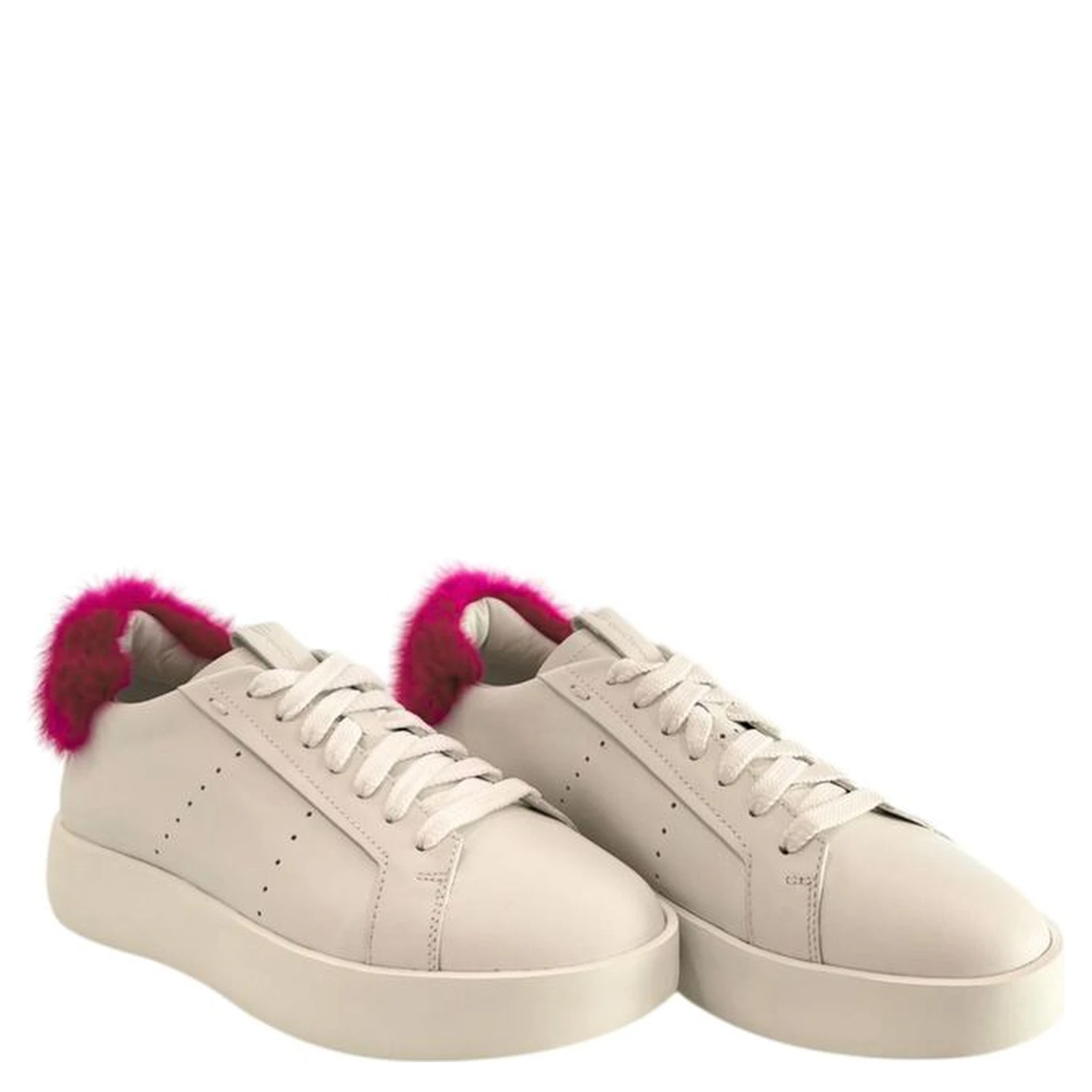 White Leather Women Sneakers